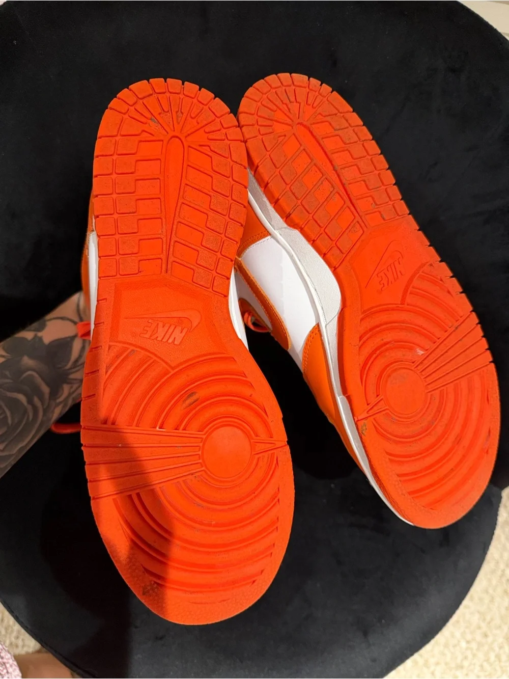 Nike women’s High-Top Sneakers in Orange and White